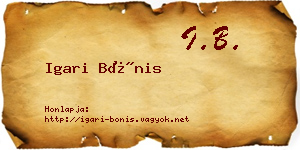 Igari Bónis névjegykártya